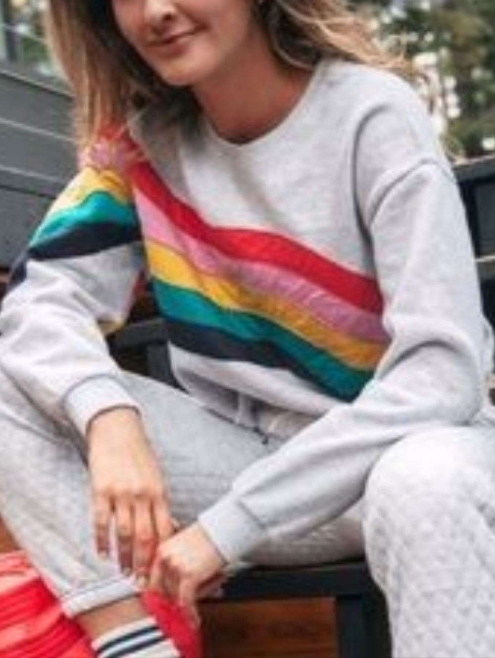 Marine Layer Summit Sweatshirt In Rainbow Wave